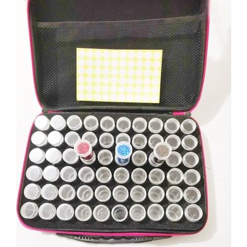 Dpsprue 7 Colors 30/60 Bottles Diamond Painting Cross Stitch Accessories Tool Box Container Diamond Storage Bag Case Embroidery
