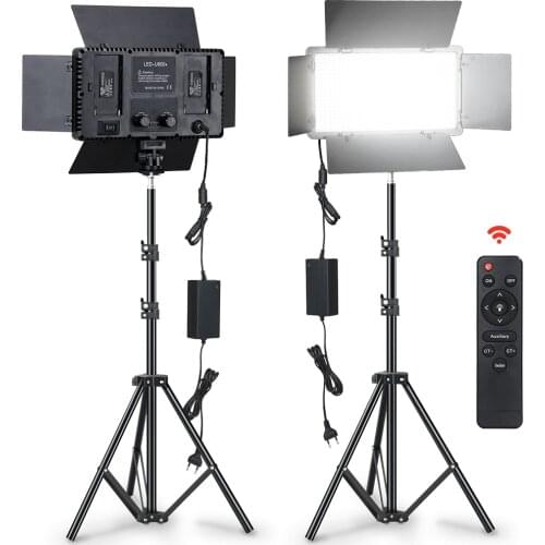 Dimmable Bi-color LED Video Light Panel EU Plug US Adapter 3200K-5600K Photography Lighting For Photo Studio Camera Fill Lamp