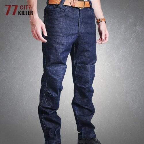 Tactical Jeans Men Multi-pockets Straight Slim Cargo Trousers Male SWAT Combat Wear-resistant Special Forces Military Mens Pants