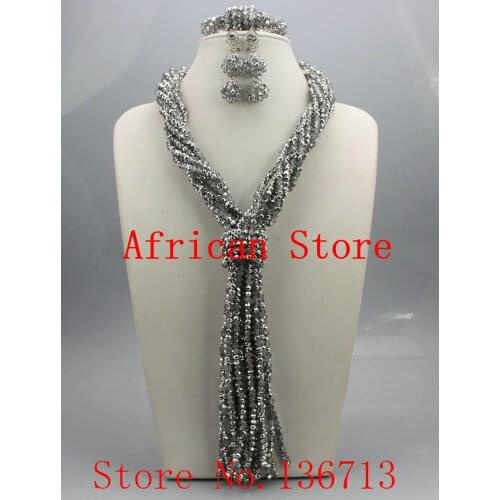 Purple Nigerian Wedding African Beads Jewelry Set Crystal Beads African Costume Jewelry Set Free Shipping SD103-4