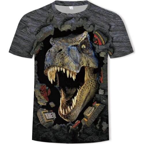 Summer hot sale men and women T-shirt 3D printing Harajuku dinosaur pattern fashion T-shirt O-neck breathable short sleeves