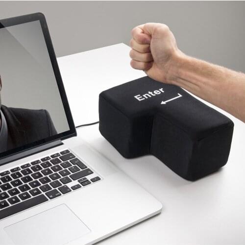 2019 Hot Sales Big Enter Key USB Pillow Anti-stress Relief Super Size Enter Key Unbreakable Pillow Soft Sponge Nap Pillow