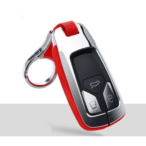 Colorful Suede Leather Zinc alloy Car Smart Key Case Cover For Audi A4 B9 Q5 Q7 TT TTS 8S 2016 2017 Auto Key Shell Accessories