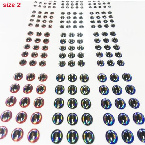 HOT fish eyes 3D fishing lure eyes mix 3 colors size 3mm4mm5mm6mm choose your need quantity:5 papers total 915pcs/lot