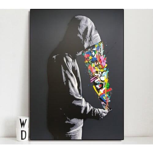 Graffiti Painting Street Art Canvas Pictures On The Wall Figure Posters and Prints On The Wall Decoration Photo for Living Room