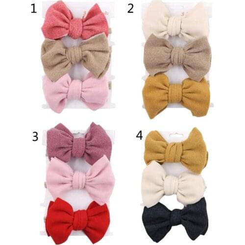 GXMB 3 Pcs Nylon Baby Headband Bowknot Elastic Hair Band Child Newborn Girls Hairband