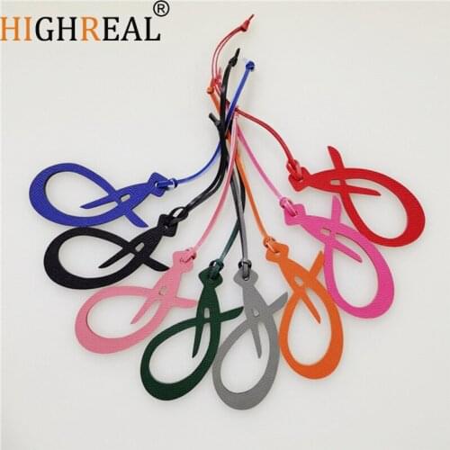 HIGHREAL Custom Made Luxury Genuine Leather Character Alphabet Arabic Letter D Keychain Women Bag Charm Backpack Pendant