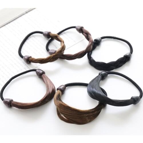 6PCS Japan and South Korea Adorn Article False Twist Braid Hair With A Circle Line Rubber Band Rope Adult Girls Hair Accessories
