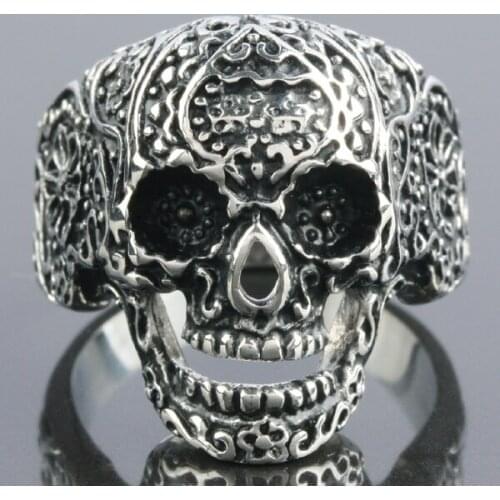 Gothic Style Stainless Steel Punk Skeleton Skulls Ring Cool Vintage Rings For Men Women Jewelry