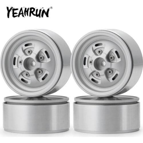 YEAHRUN 1.9" Alloy Metal Beadlock Wheel Rims For 1/10 RC D90 Trx4 Axial SCX10 90046