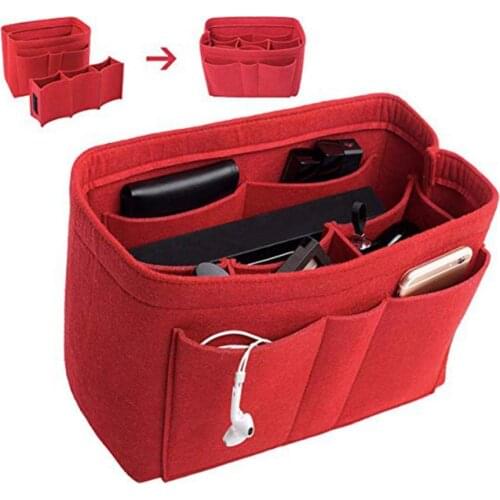 Makeup Bag Cosmetic Bag Women Felt Purse Organizer Tote Bag Storage Purse Organizer Divider Wash Toiletry Organizer Storage Case