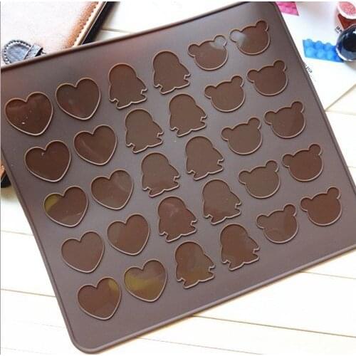 30 Capacity Bear Heart Penguin Macaron Mat Baking mold/Moulds