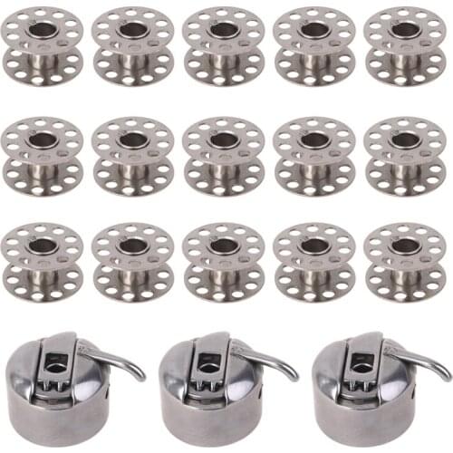 18pcs/set Metal Sewing Machine Bobbins Case for Brother Singer Babylock Janome