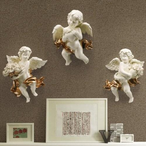CUTE CUPID LOVE ANGEL STATUE 3D WALL BACKGROUND MURAL SCULPTURE COLOPHONY CRAFTS HOME LIVING ROOM DECOR L3247