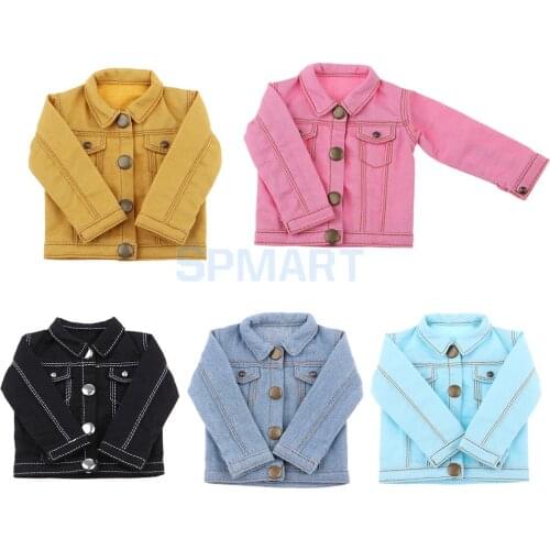 Fashionable Denim Coat Long Sleeve Jacket For 1/6 BJD AOD AS YOSD Dollfie Doll Accessory