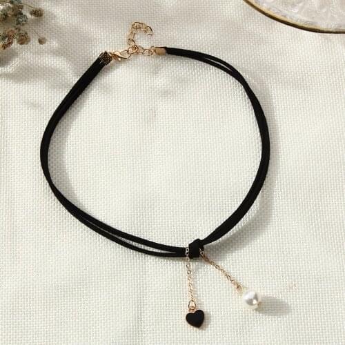 Fashion Necklaces Women Extensible Female Simple Elastic Chokers Necklaces Multilayer Pearl Decoration Chains for Girls