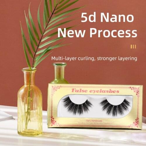 1 Pair 5D Nano Mink Lashes Bulk Makeup Wispy Fake Eyelash Wholesale Natural Long False Eyelashes For Female 2021 Hot Selling