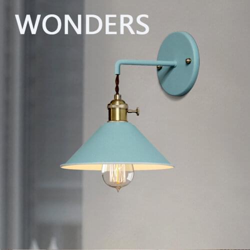 Modern Personality Macaron colorful bedroom bedside LED wall lamp Simple interior livingroom corridor decoration wall light бра