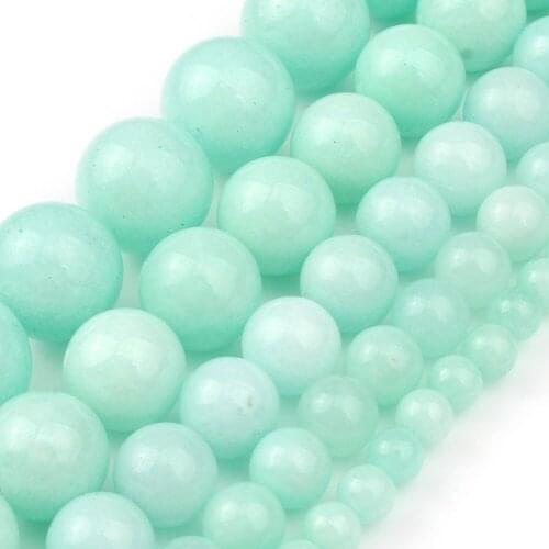 Natural Stone Blue Amazonite Beads 4 6 8 10 12mm Round Loose Beads For Jewelry Making Diy Handmade Bracelet Necklace Accessories