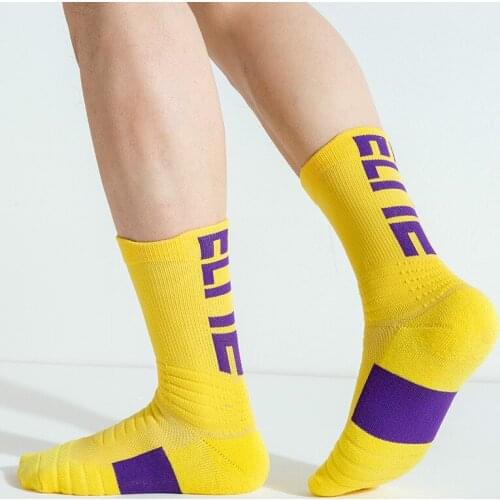 New Mens Basketball Socks Trend Letter Pattern Cycling Socks Outdoor Breathable Design Sweat Absorbent Sports Socks