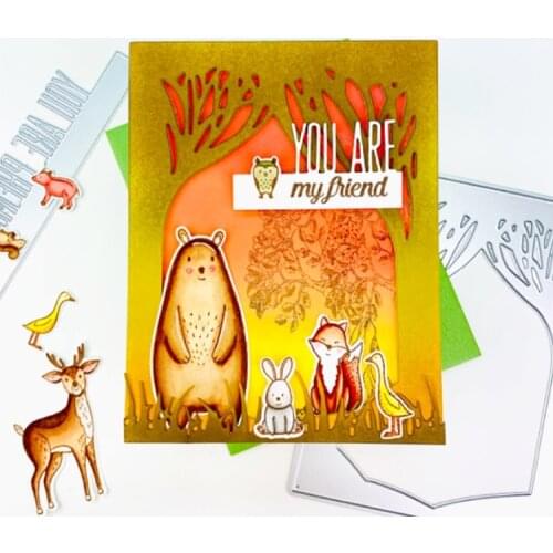 TREES SILHOUETTE COVER PLATE Die Cutting Dies Scrapbook Diary Decoration Stencil Embossing DIY Greeting Card as Gift 2021 New