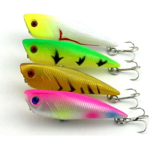 Popper Lure 4Pcs 7cm 7.7g Artificial Fishing Bait On Sale Top Layer Soft Plastic Swisher Colorful Tackles Hook 3D Eyes Laser