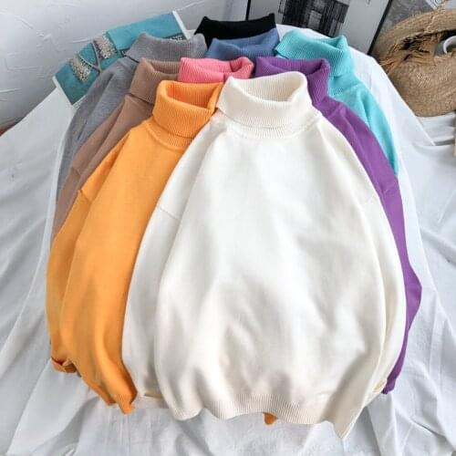 Womens Turtleneck Sweaters 2020 Thick Warm Pullover Cashmere Jumper Soft Oversized Knitwear Sweater Korean Women Jumpers