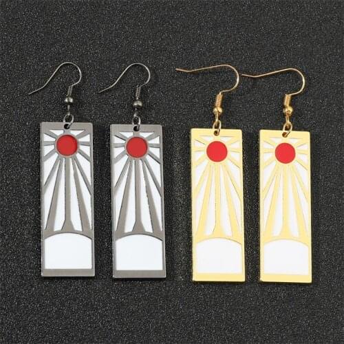 Japanese Anime Demon Slayer Kimetsu No Yaiba For Women Men Cosplay Alloy Earrings Jewelry Manga Party Accessories Gifts