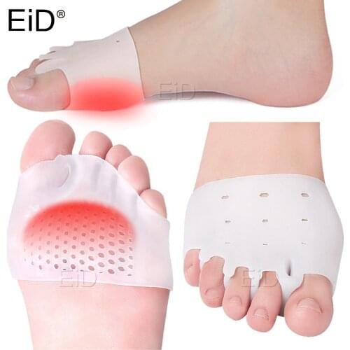 Five-hole Silicone Forefoot Pads Toe Separator Gel Cushion Pad Pain Relief Shoes Insoles Finger Toe Hallux Valgus Corrector Foot