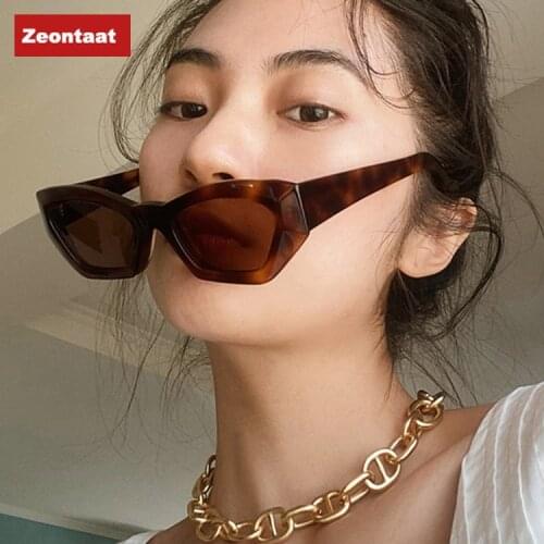 Zeontaat 2021 New Cat Eye Sunglasses Women Oculos New Vintage Glasses Leopard Frame Fashion Sun Glasses Lady Okulary