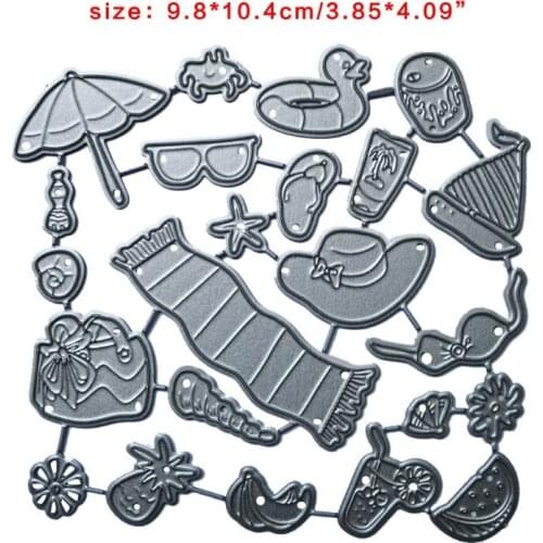 E56C Craft Card Making Embossing Stencil, DIY Printing Carbon Steel Mould for Beach DIY Scrapbooking Metal Cutting Dies