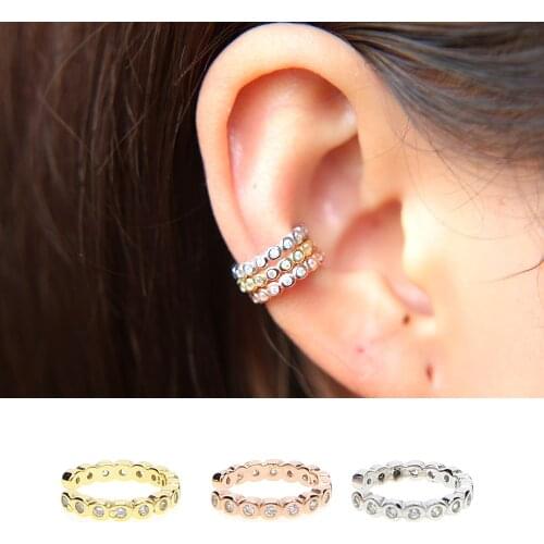 Solid 925 Sterling Silver dainty clip Earrings for Women Fine Jewelry luxury Ear Cuff Cubic Zircon factory oem star wedding gift