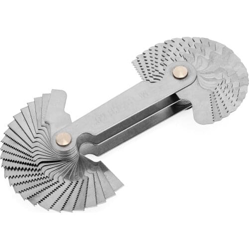 Stainless Steel Screw Gauge Sets SAE with 55-60 Degree Grip Metric Whitworth Screw Thread Pitch for Measuring Gauging Tools