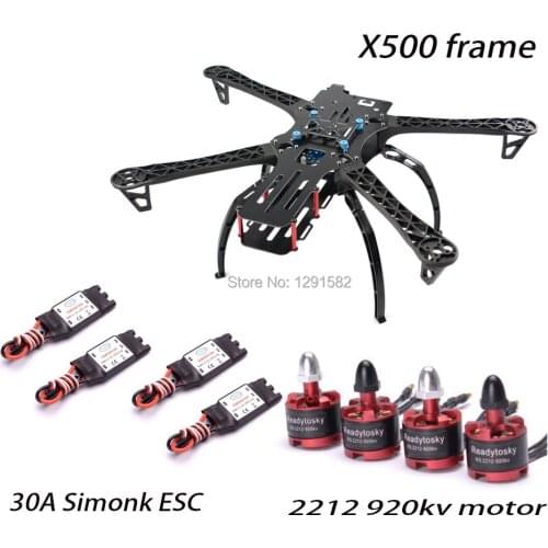 X500 / S500 500mm Quadcopter Frame kit with landing gear + 30A Simonk ESC + 2212 920KV motor for FPV Racing Drone