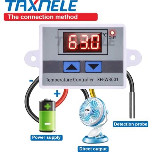 XH-W3001 -50~110C Intelligent Digital Temperature Controller AC 220V 12V 24V 10A with LCD display Thermostat W3001