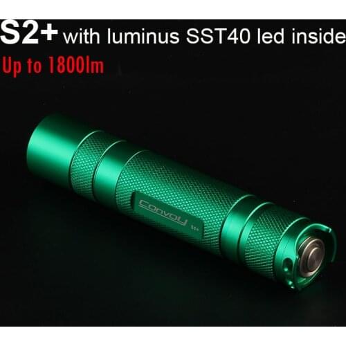 Green Convoy S2 Plus with SST40 Led Flashlight Linterna High Powerful Torch Lamp 18650 Flash Light 1800lm Camping Work Latarka