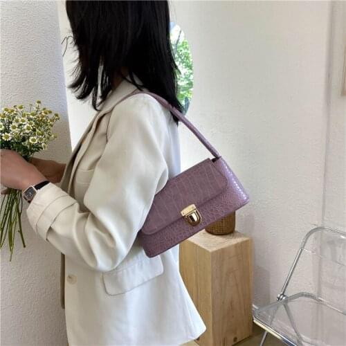 Women Solid Color PU Leather Handbags Totes Lady Daily Shopping Shoulder Bags Youth Ladies Simple Versatile Bag
