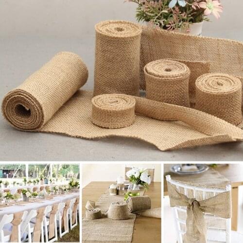 1M Natural Jute Gift Ribbon Fabric Burlap Handwork Crafts Hemp Ribbon Christma Decor For Home Sewing Diy Handmade Accessories