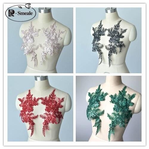 10Pieces/Lot 9 Colors Available Embroidered Lace Flower Applique Wedding Veil Dress Handmade Diy Accessories Patch RS2881