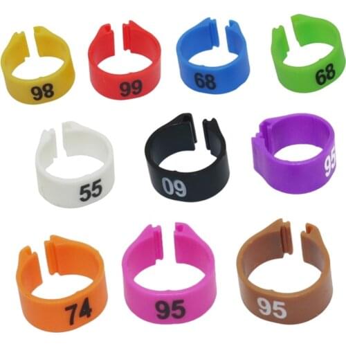 12mm/14mm Parrot foot ring Parrot harness Bird feeding supplies NO.1-100 Digital mark ring 10 Colors Bird harness 100 Pcs