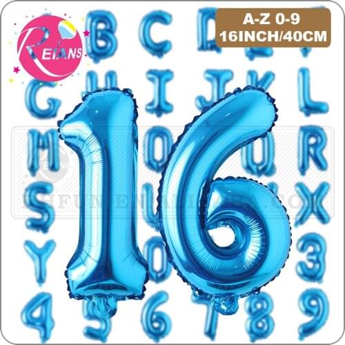 16 Inch Blue Alphabet Letters number Foil Balloon Happy Birthday Balloons Letter Birthday Party Decorations Kids Balloon banner
