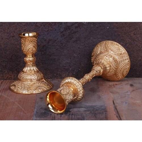 2pcs Luxurious Gold Color Candelabra Candle Holder, Single Arm Gift for Weddings, Home, Party, Spa, Votive Candle Garden