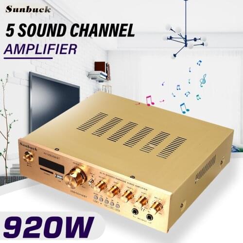 220v Bluetooth HiFi Amplifiers Home Amp Stereo AV Surround Digital Amplifier FM Karaoke Cinema 5CH Home Theater Amplifiers