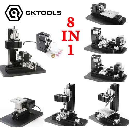 24W 8 in1 Metal Mini Lathe without Bow-arm ; Mini drill / Wood Turning / Milling / Jagsaw / Sanding Machine, Best Gift