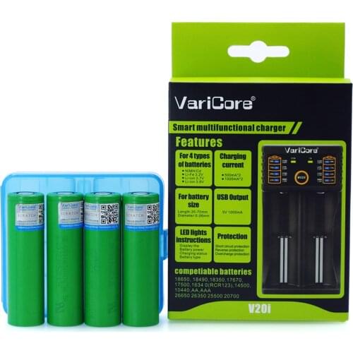 4PCS VTC5A 3.7V 2600mAh 18650 li-ion battery for US18650VTC6 30A Flashlight Toy Tools battery +1PCS VariCore V20I Charger
