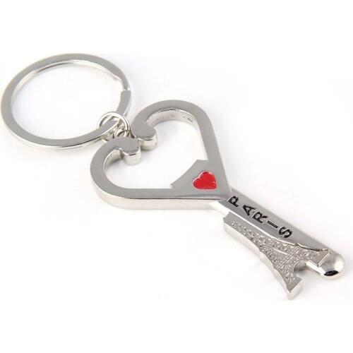 50pcs Novelty Can Bottle Opener Portable Tower Heart Pattern Will Not Fade Opener With Key Ring Accessories Wedding