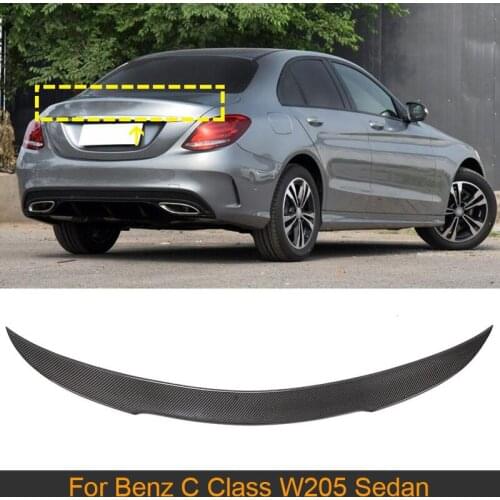 Car Rear Trunk Spoiler Wing For Mercedes-Benz C Class W205 Sedan 4 Door 2015-2020 Carbon Fiber Rear Trunk Boot Lip Wing Spoiler