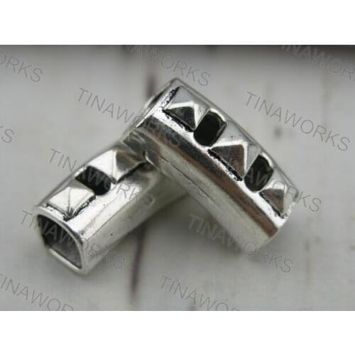 FREE SHIPPING 20pcs Anti-Silver Spacer Findings For Licorice Leather 10mmx8.5mm--PAT119