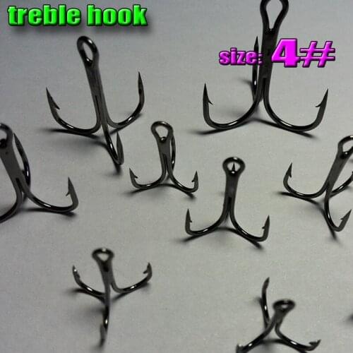 Free shipping 4# Treble Fishing Hooks 10000pcs direct factory weight about 8kg