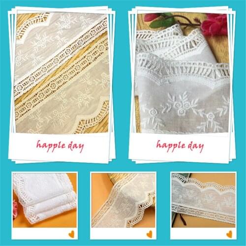 Embroidery Floral White Cotton Lace Trim Ribbon Wedding Fabric Sewing Craft New